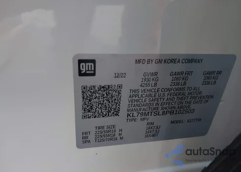 2023 Chevrolet Trailblazer Fwd Rs from USA, damaged, VIN KL79MTSL8PB102503